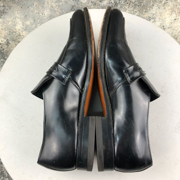 Park Place Men's Size 10D Black Leather Closed Toe Slip On Dress Shoes Loafers - Picture 11 of 16